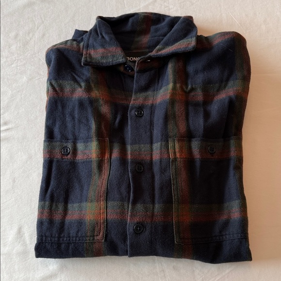 Bonobos Navy and Green Plaid Casual Button Down Shirt - Picture 5 of 5